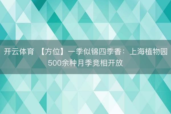 开云体育 【方位】一季似锦四季香：上海植物园500余种月季竞相开放