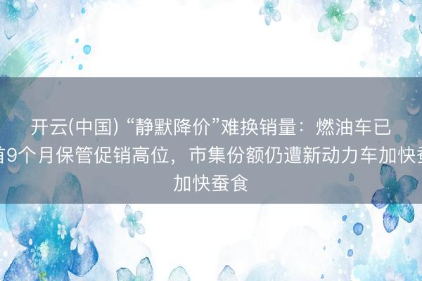 开云(中国) “静默降价”难换销量：燃油车已聚首9个月保管促销高位，市集份额仍遭新动力车加快蚕食