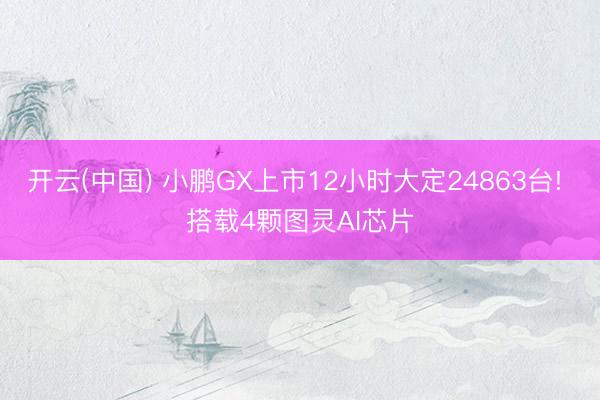 开云(中国) 小鹏GX上市12小时大定24863台! 搭载4颗图灵AI芯片