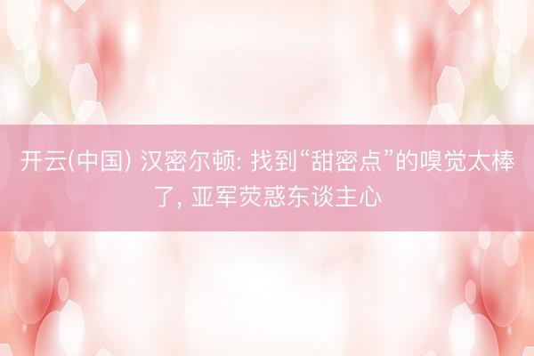 开云(中国) 汉密尔顿: 找到“甜密点”的嗅觉太棒了， 亚军荧惑东谈主心
